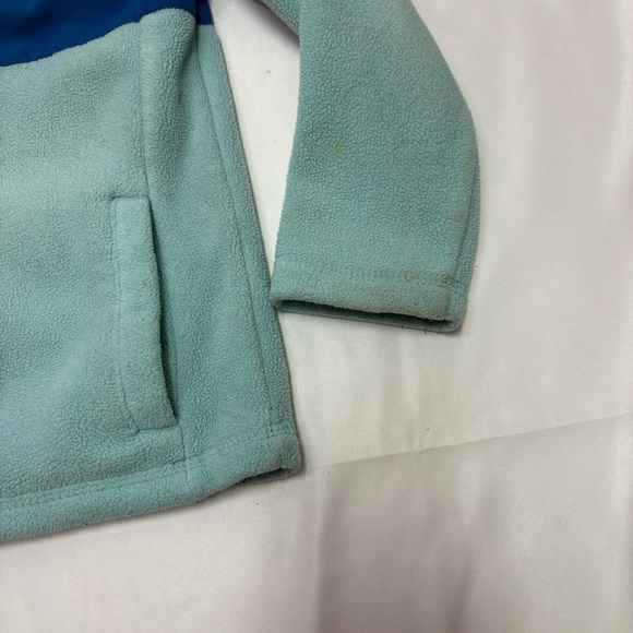 Eddie Bauer Girl XS Light Blue Fleece Full Zip Jacket Coat Sweater Warm - Picture 3 of 7